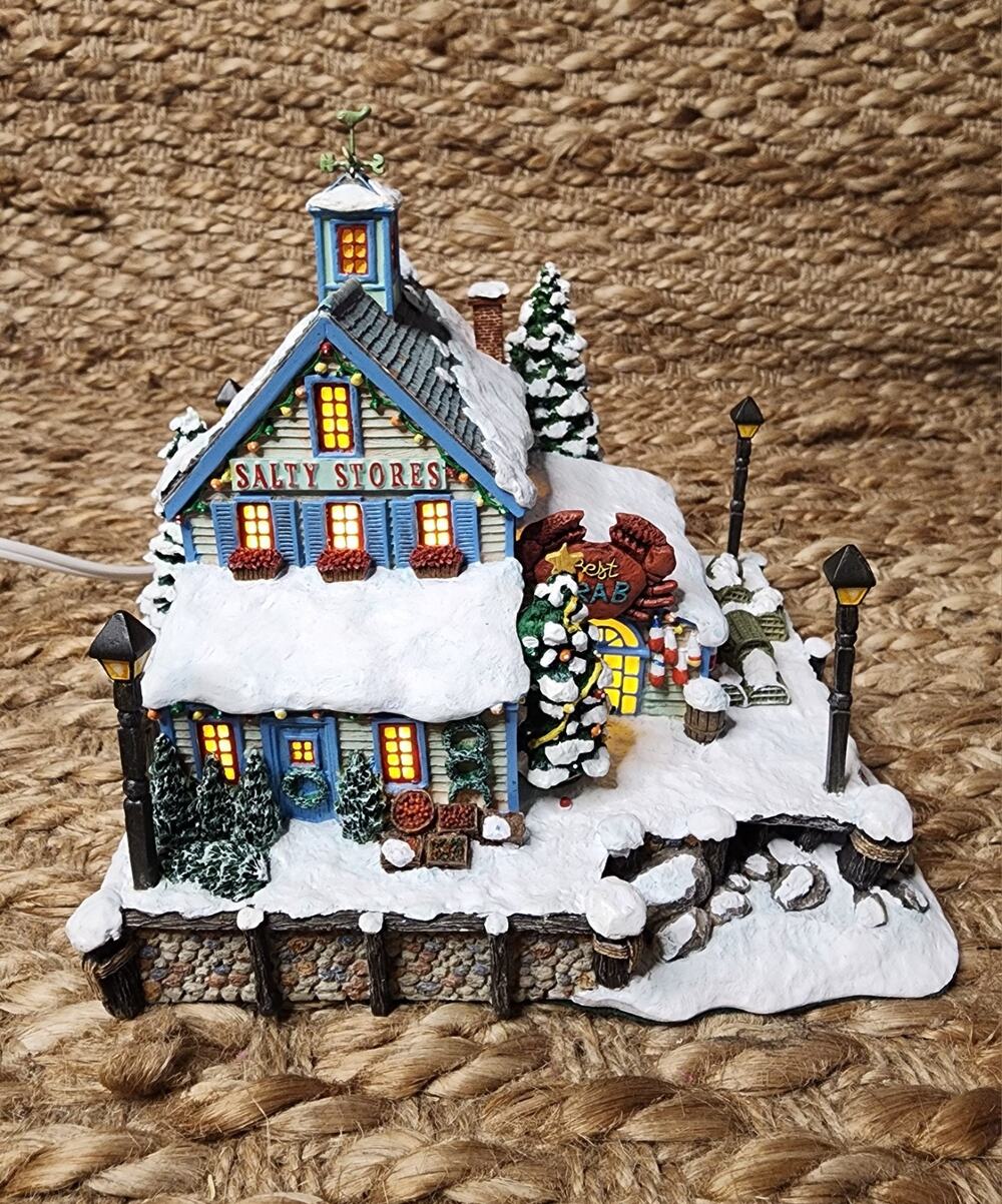 Danbury Mint Christmas Cove Salty Stores General Market Holiday Snow Village